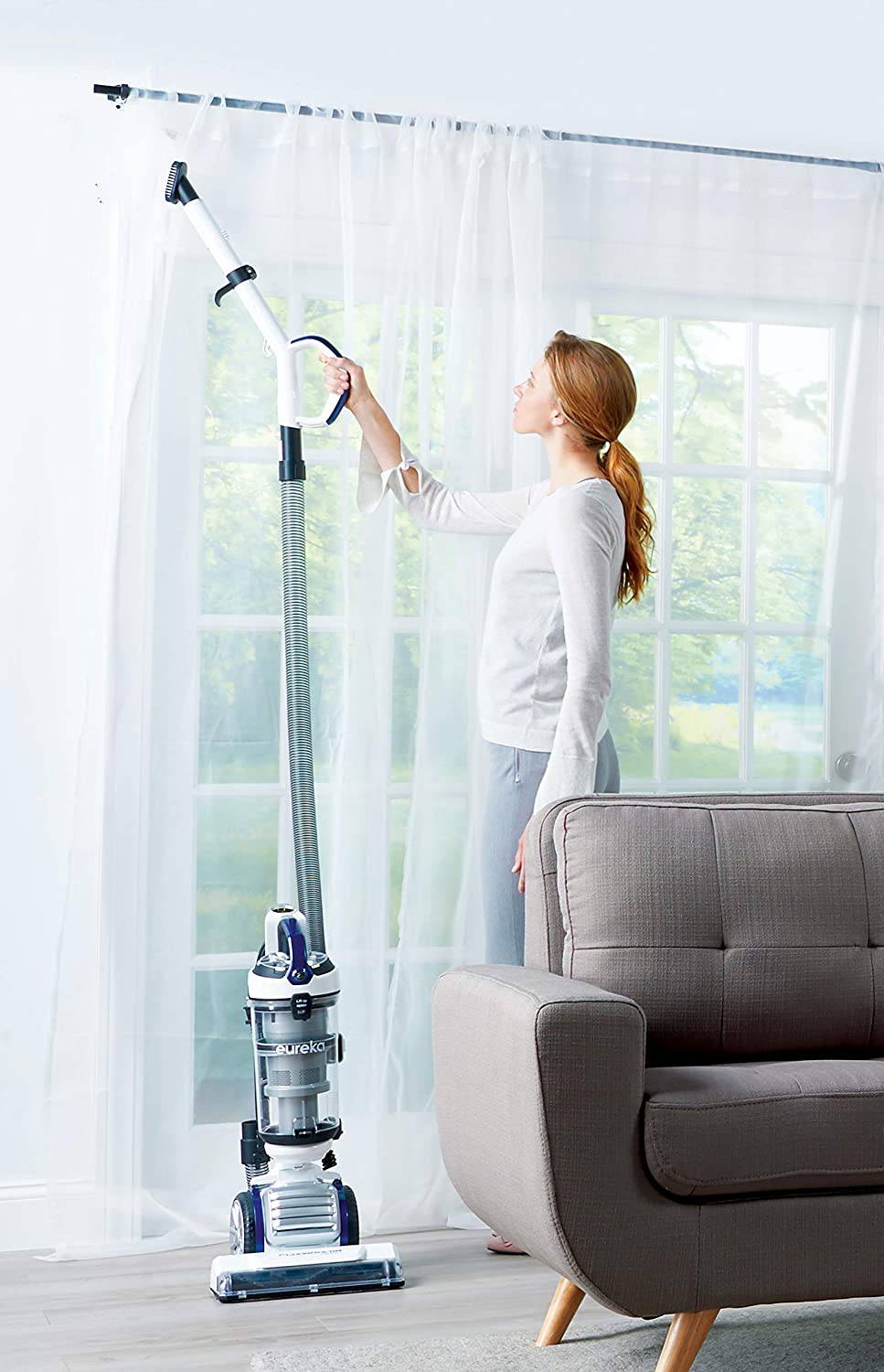 Eureka FloorRover Aspiradora vertical sin bolsa para mascotas, sello de succión, dirección giratoria para alfombras y pisos duros Deep Ocean - DIGVICE MX