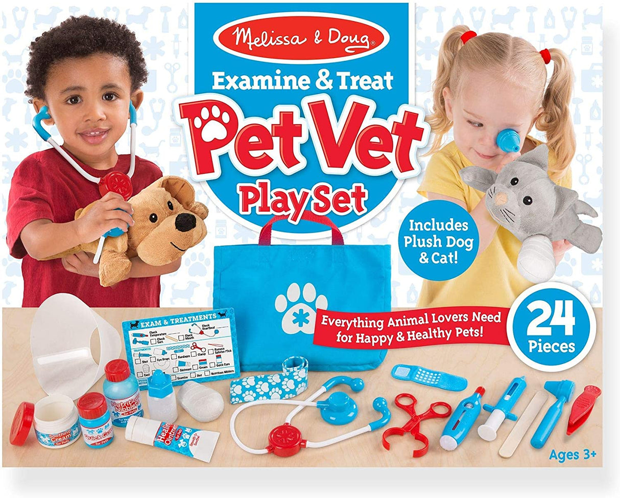 Melissa & Doug Examine And Treat Pet Vet Play Set 24 Piezas 8520