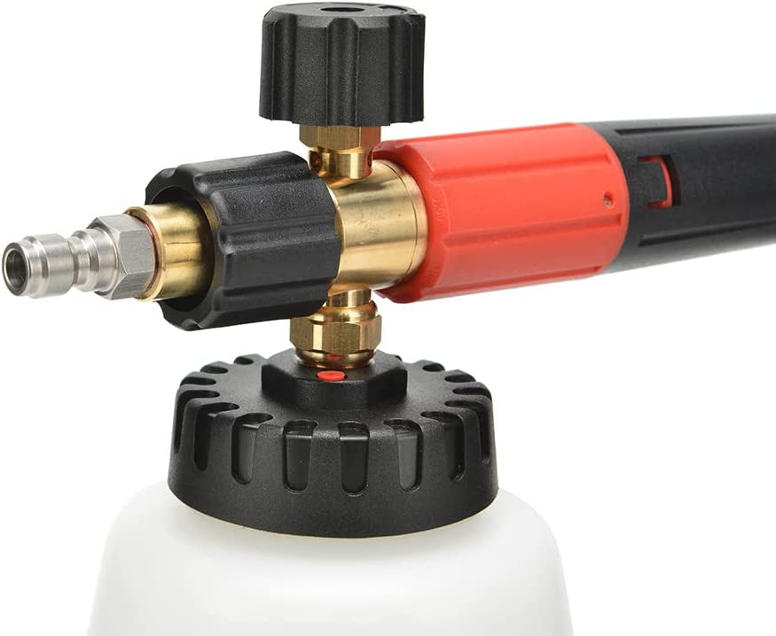 Cañón de espuma MJJC con conector rápido de 1/4 pulgadas, lanza de espuma de nieve ajustable, espuma gruesa, también apto para Karcher K1700 K1800 (Pro)