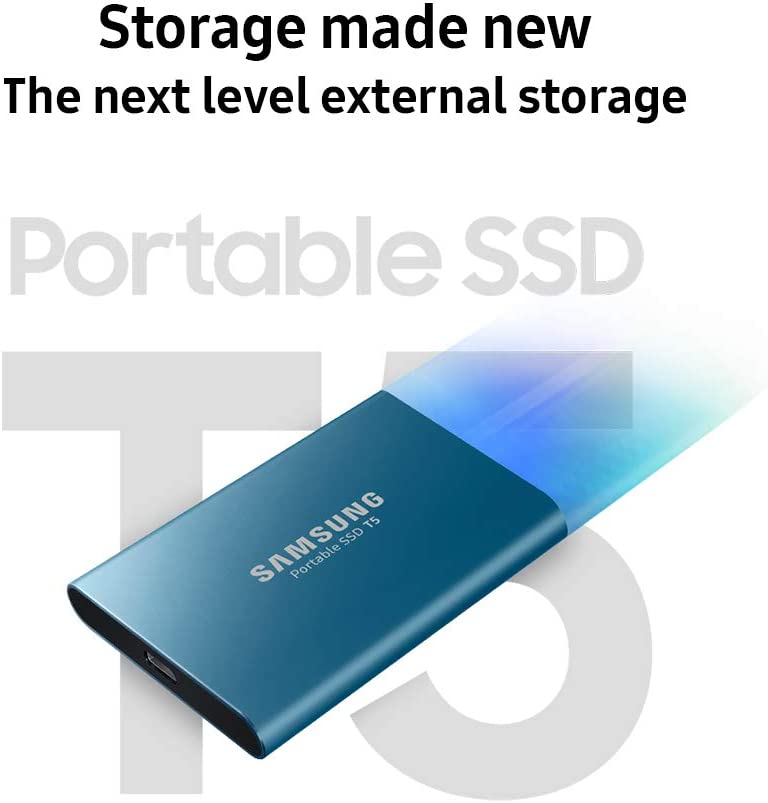 SAMSUNG T5 SSD portátil 1TB - Hasta 540MB/s - Unidad externa de estado sólido USB 3.1, negra (MU-PA1T0B/AM)