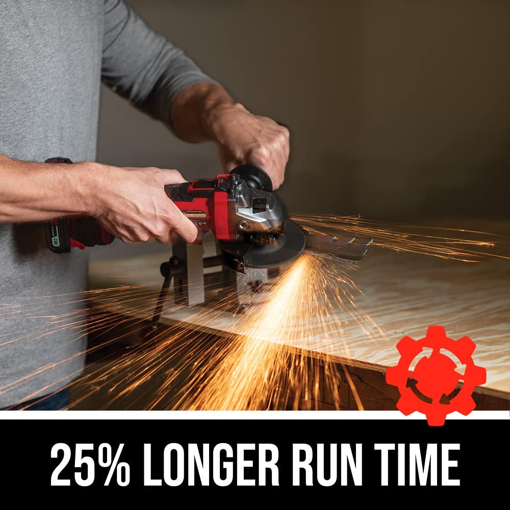 Amoladora angular Skil de 20 V y 4-1/2 pulgadas, incluye batería de litio PWRCore 20 de 2,0 Ah y cargador - AG290202