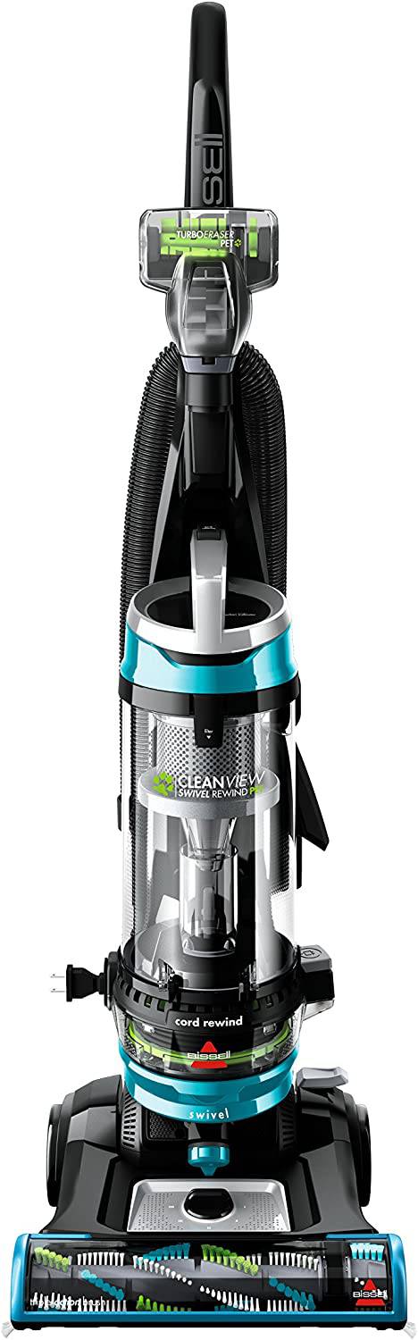 BISSELL 2254 CleanView Swivel Rewind Aspiradora vertical sin bolsa para mascotas, rebobinado automático de cable