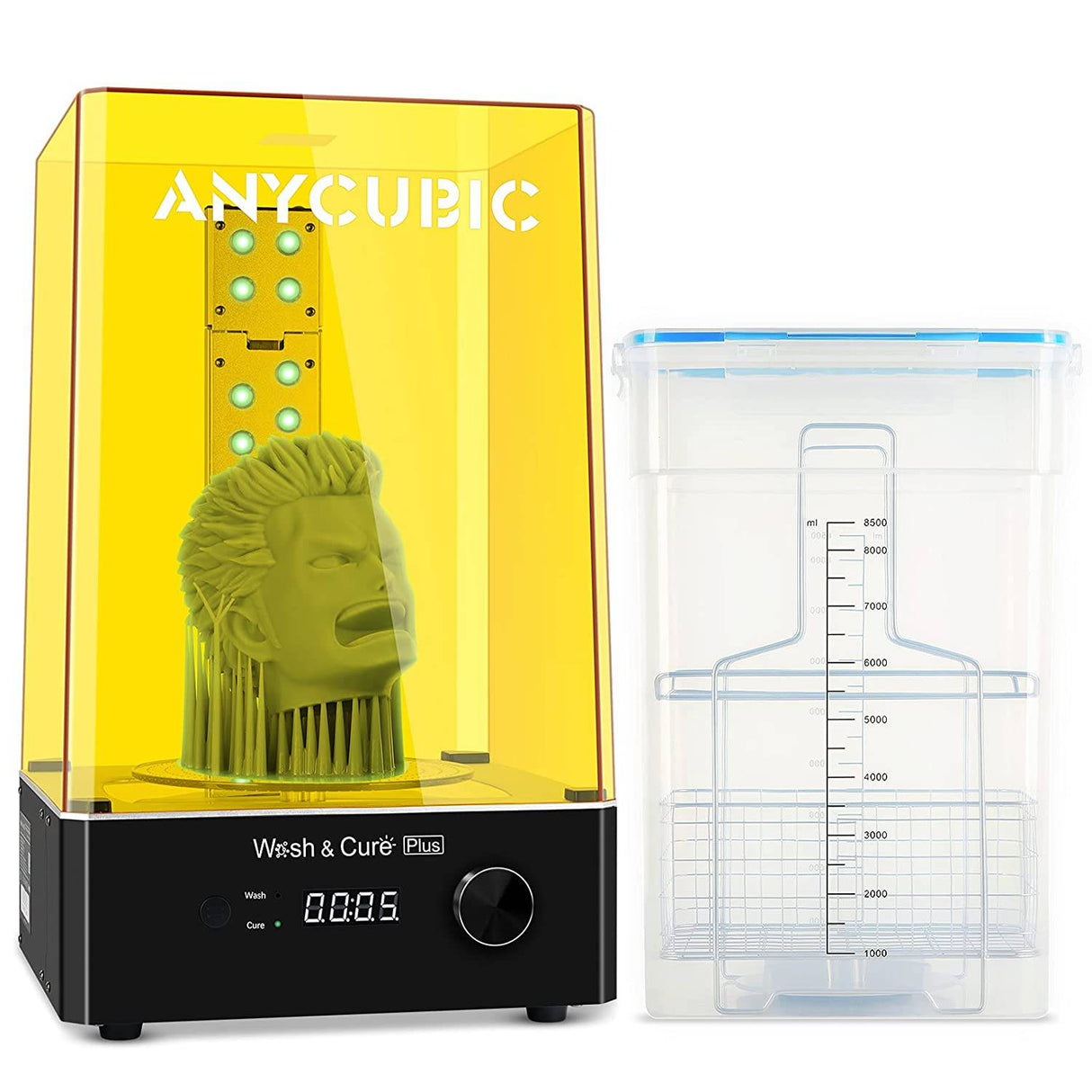 ANYCUBIC Wash and Cure Plus, la máquina de lavado y curado 2 en 1 más grande para modelos de impresora 3D LCD SLA Mono X Large con tira de luz de curado en forma de L y plataforma de curado giratoria y tamaño de lavado 192 mm x 120 mm x 290 mm - DIGVICE MX