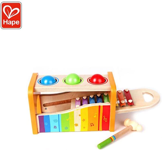 Hape Pound & Tap Bench con xilófono deslizable - Juguete galardonado para niños pequeños - E0305