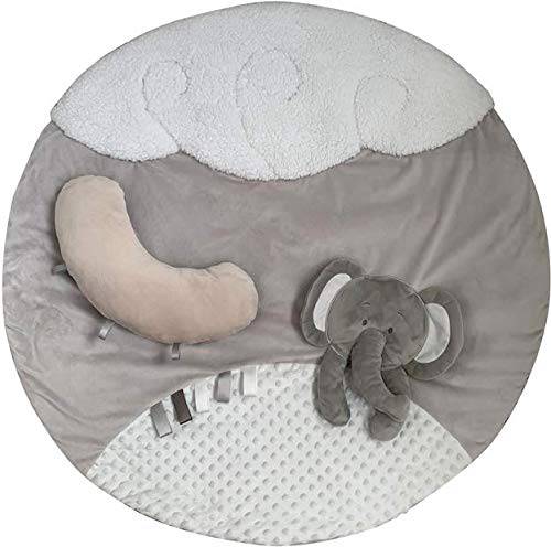 Gabby Grove Gentle Jungle - Gimnasio educativo para actividades de bebé y alfombrilla de juego infantil en gris, regalo de ducha para recién nacido con espejo, almohada para el tiempo boca abajo y juguetes en tonos neutros gris, blanco y crema - DIGVICE MX