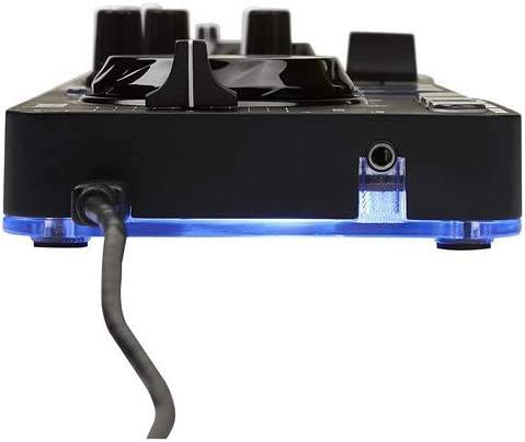 Hercules DJControl Starlight con luz LED y paquete de auriculares estéreo Resident Audio R100