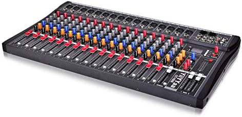 Fineshine Mezclador de audio de 12 canales Consola de mezcla de sonido con USB Bluetooth, entrada de grabación de PC, conector de micrófono XLR, alimentación de 48 V, entrada/salida RCA para profesionales y principiantes (12 canales)