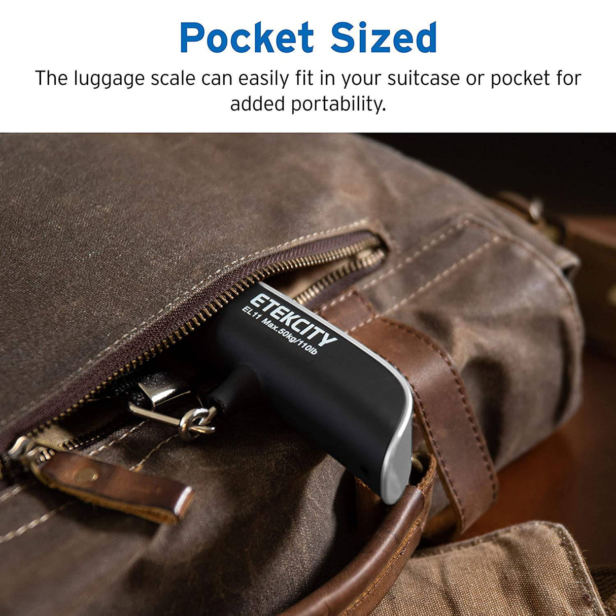 Etekcity Báscula de equipaje, peso de maleta de mano portátil digital para viajes con pintura de goma, sensor de temperatura, 110 libras, batería incluida - DIGVICE MX