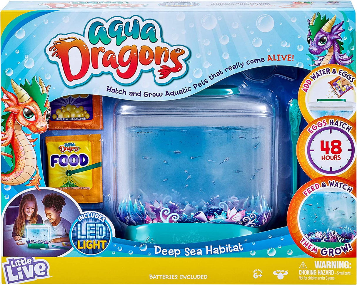 Little Live Aqua Dragons - Hábitat de aguas profundas - Escotilla de tanque con luz LED y crecimiento de mascotas acuáticas 26025