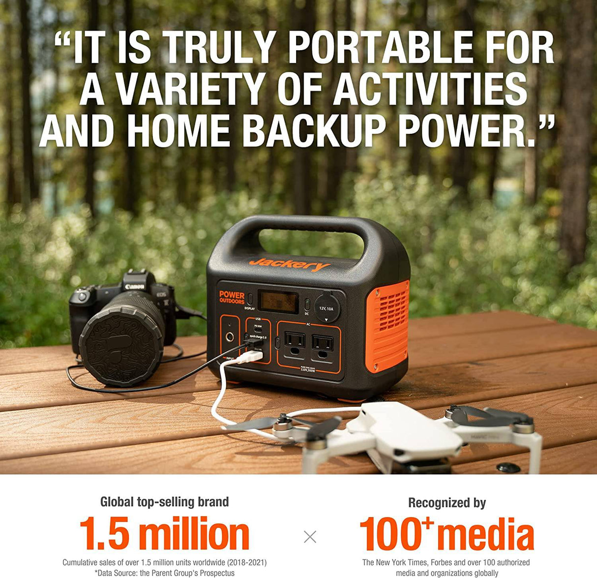 Jackery Portable Power Station Explorer 300, batería de litio de respaldo de 293 Wh, salida de CA de onda sinusoidal pura de 110 V/300 W, generador solar (panel solar no incluido) para exteriores, camping, viajes, caza, apagón - DIGVICE MX