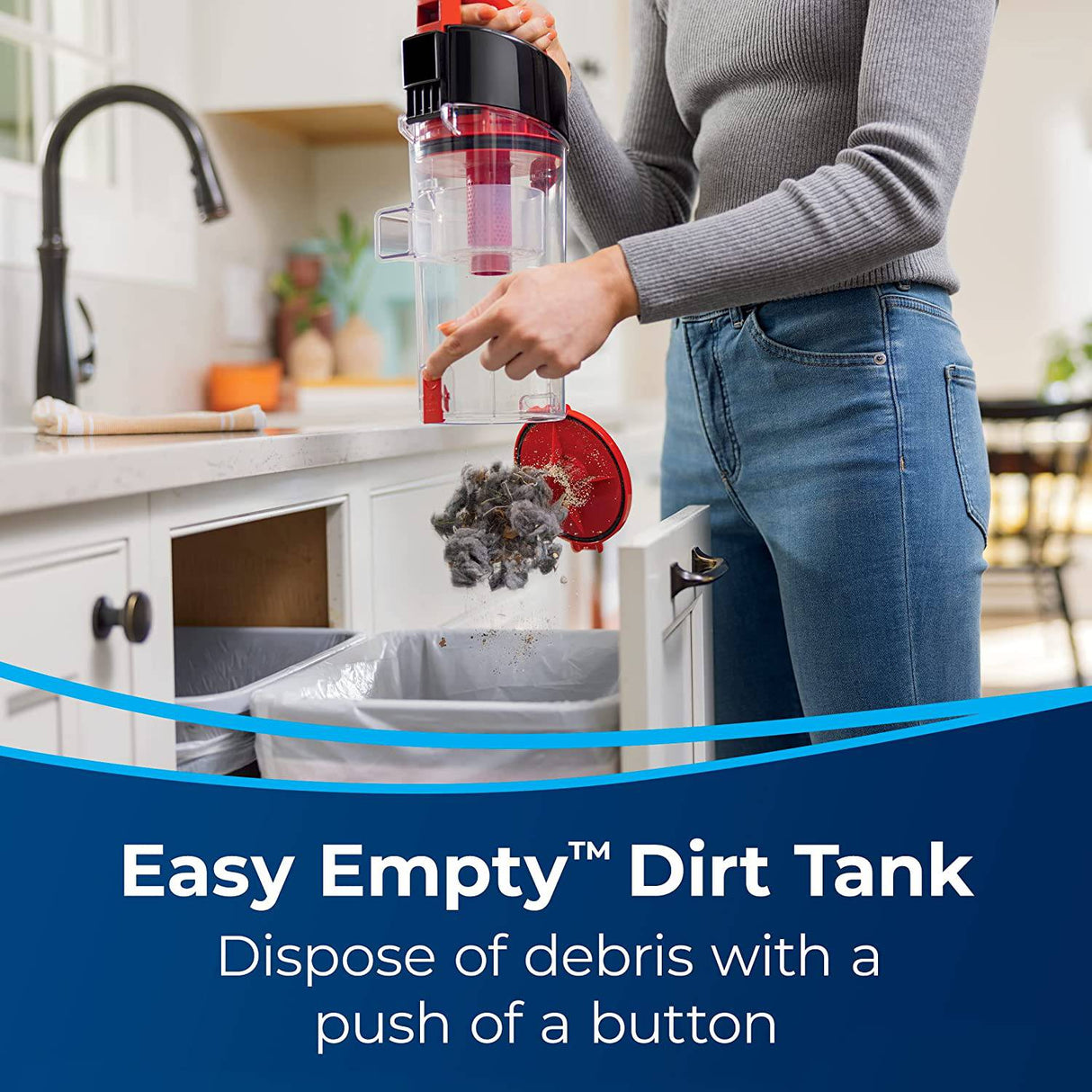 BISSELL CleanView Aspiradora vertical compacta, cabe en dormitorios y apartamentos, liviana con potente succión y varilla de extensión extraíble, 3508