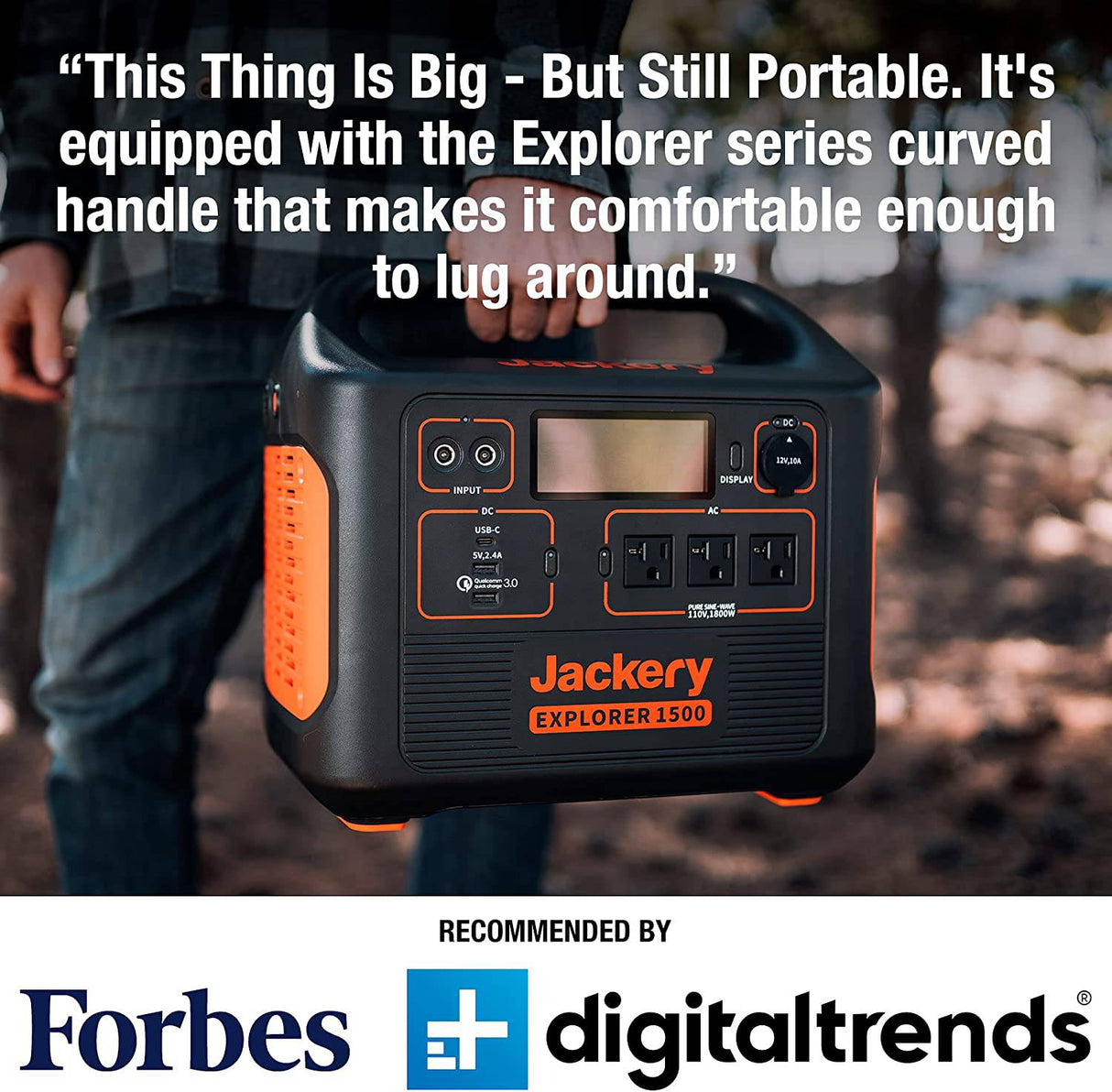 Jackery Portable Power Station Explorer 1500, generador portátil de 1534 Wh con 3 salidas de CA de 110 V/1800 W, para acampar al aire libre en RV/van, Overlanding - DIGVICE MX