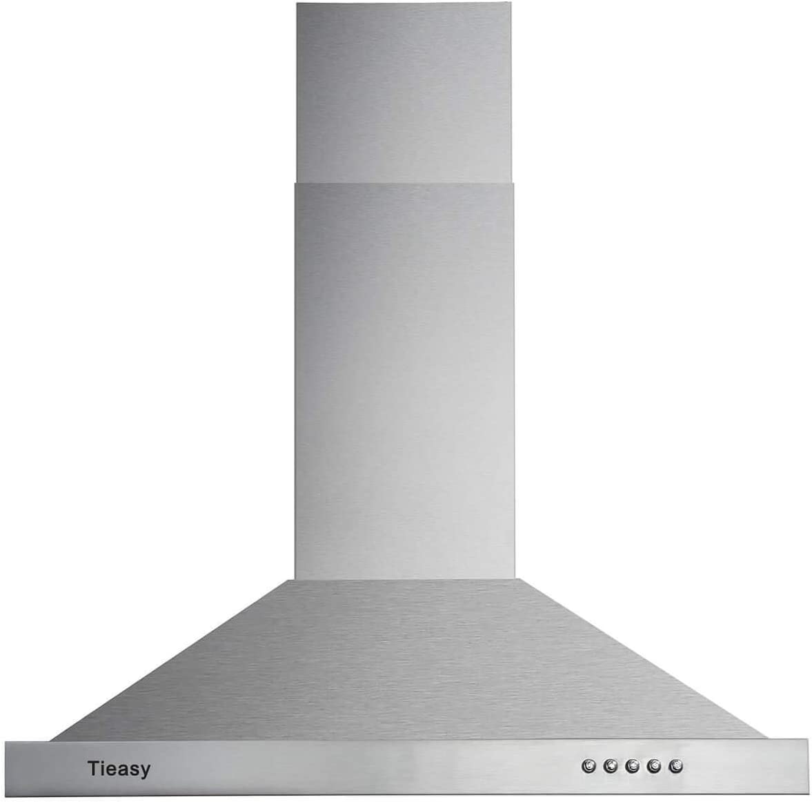 TIEASY - Campana extractora de montaje en pared de 30 pulgadas con conducto convertible con/sin conducto, estilo chimenea de acero inoxidable con luz LED, ventilador de escape de 3 velocidades, 450 CFM - DIGVICE MX