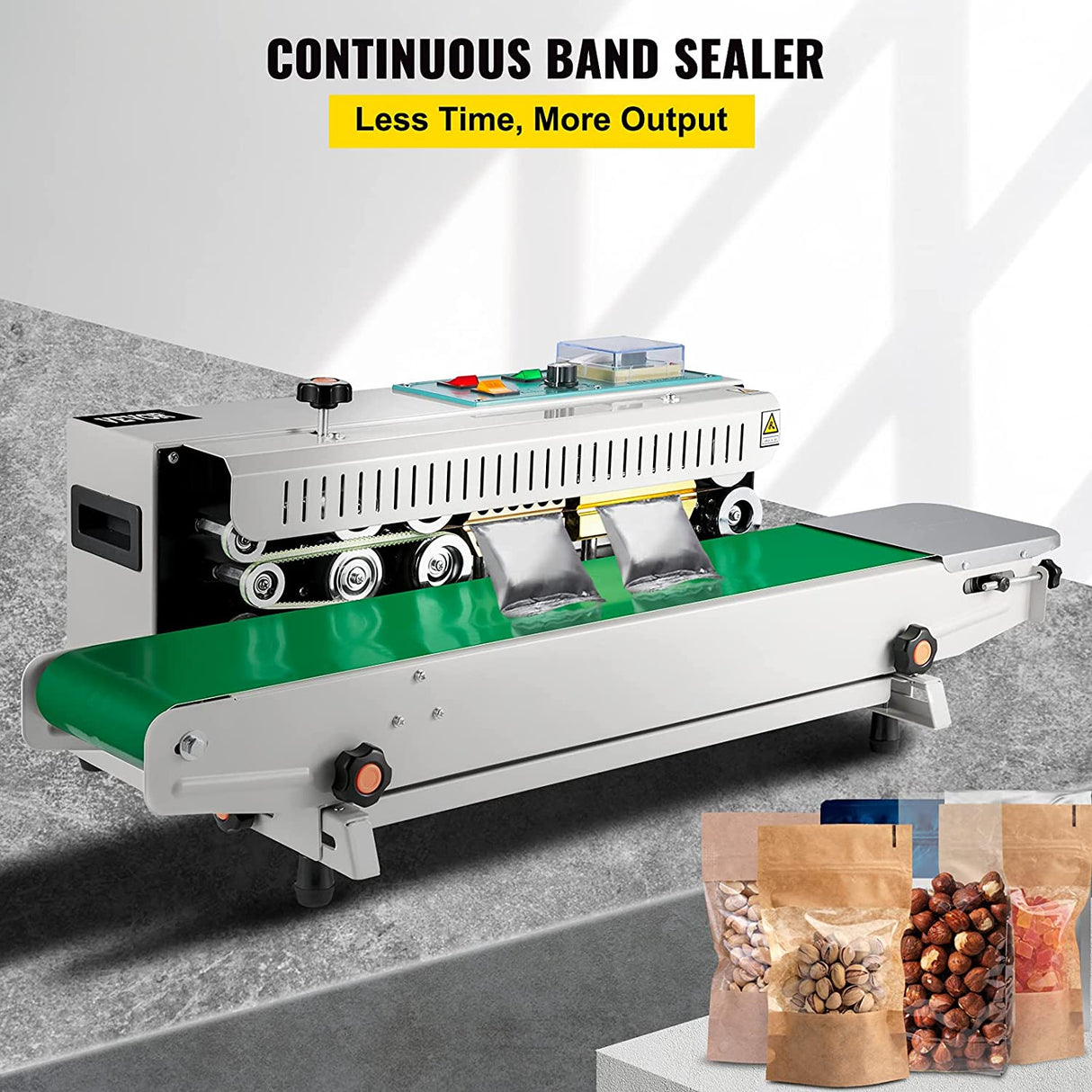 Happybuy Fr-900 Sellador de banda continua Sellador horizontal 110V