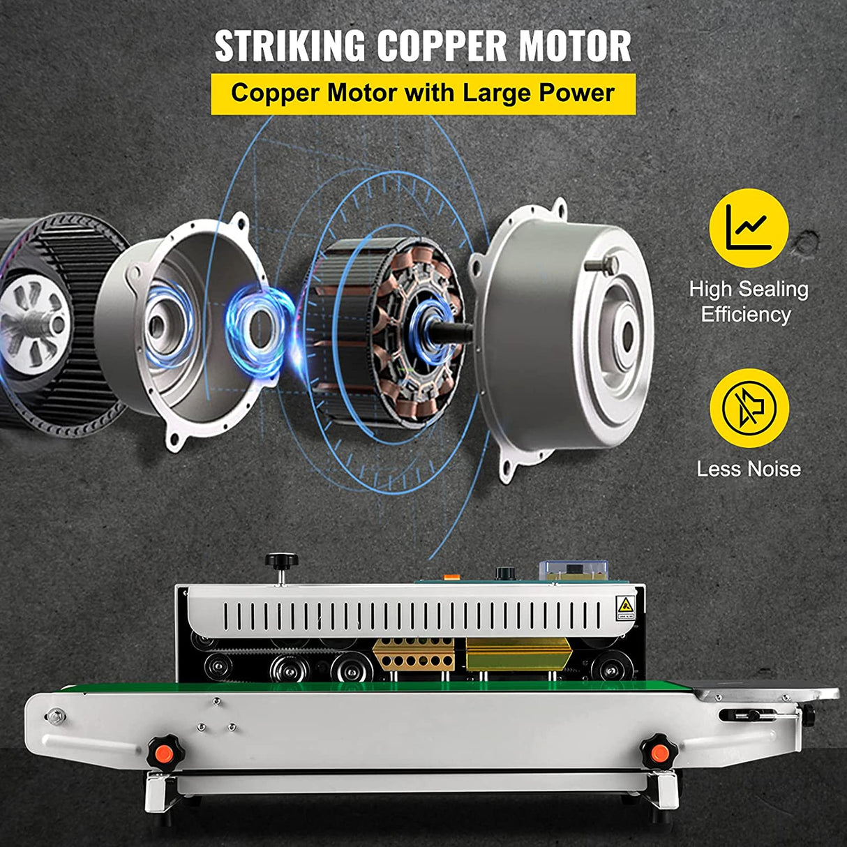 Happybuy Fr-900 Sellador de banda continua Sellador horizontal 110V