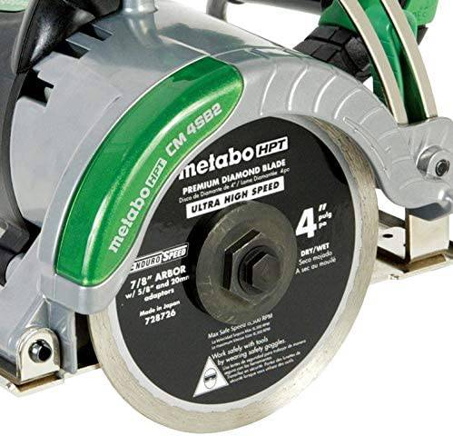 Sierra de mampostería Metabo HPT | hoja de diamante de 4 pulgadas | Corta adoquines, hormigón, azulejos y más | CM4SB2 - DIGVICE MX