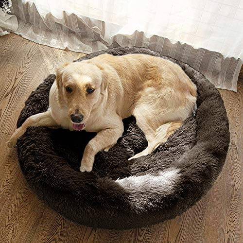 MFOX Calming Dog Bed (XL) para perros medianos y grandes Cama cómoda para mascotas Piel sintética Donut Cuddler Hasta 35 lb - DIGVICE MX