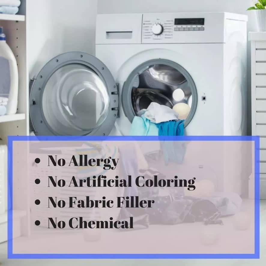 JCLO. Bolas de lana para secadora Suavizante de telas naturales y lana de Nueva Zelanda 100% orgánica de primera calidad, reduce las arrugas y ahorra tiempo, seguro para bebés e hipoalergénico, blanco 6 XLCount - DIGVICE MX