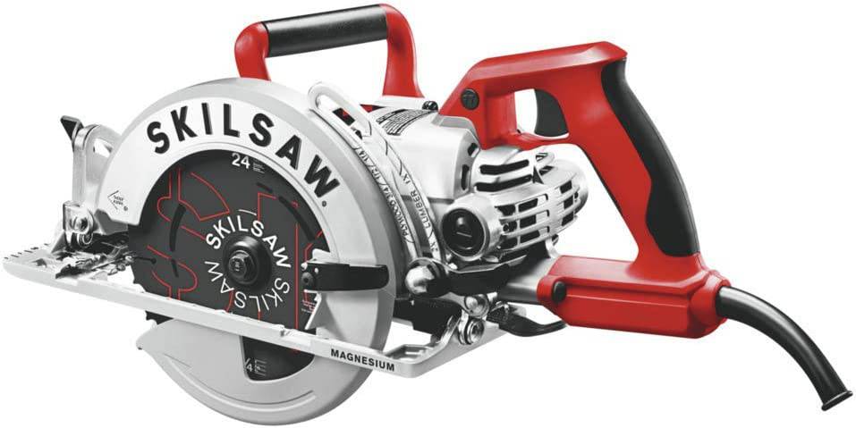 SKILSAW SPT77WML-01 Sierra circular de tornillo sin fin liviana de 15 amperios y 7-1/4 pulgadas, plateada - DIGVICE MX