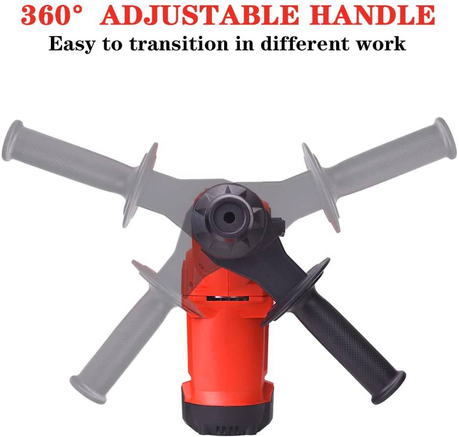 ANTOL Taladro de martillo giratorio SDS-Plus de 1-1/4 pulgadas, taladro de martillo eléctrico ANTOL de 12.5 amperios, taladro de martillo de 3 funciones resistente para hormigón, incluyendo cinceles, brocas, grasa con estuche - DIGVICE MX