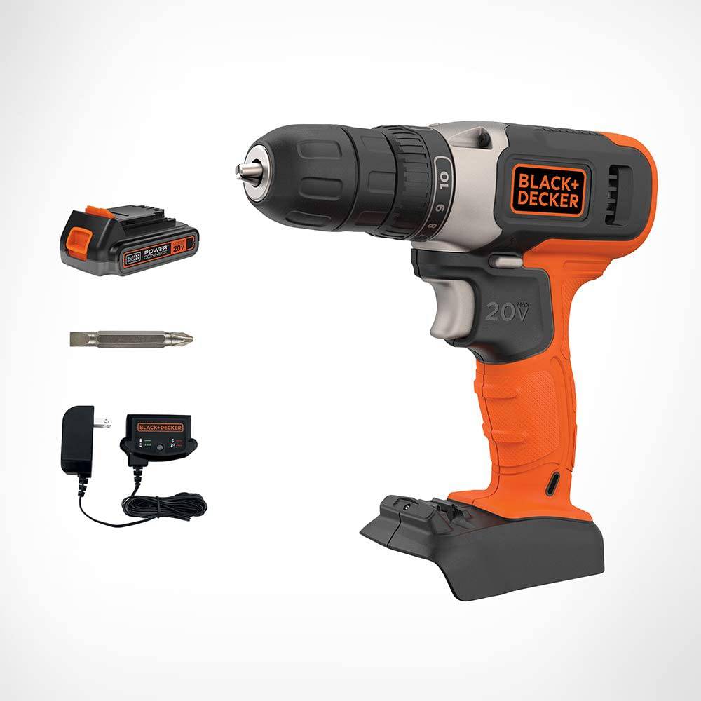BLACK+DECKER 20V MAX* Taladro inalámbrico, inalámbrico (BCD702C1) - DIGVICE MX
