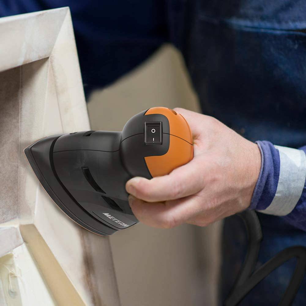 Vistreck - Lijadora de detalles, lijadora eléctrica compacta de 13500 RPM, 16 papeles de lija, puerto de recolección de polvo conectado con el tubo de conexión de la aspiradora, lijado para espacios reducidos, decoración de bricolaje - DIGVICE MX