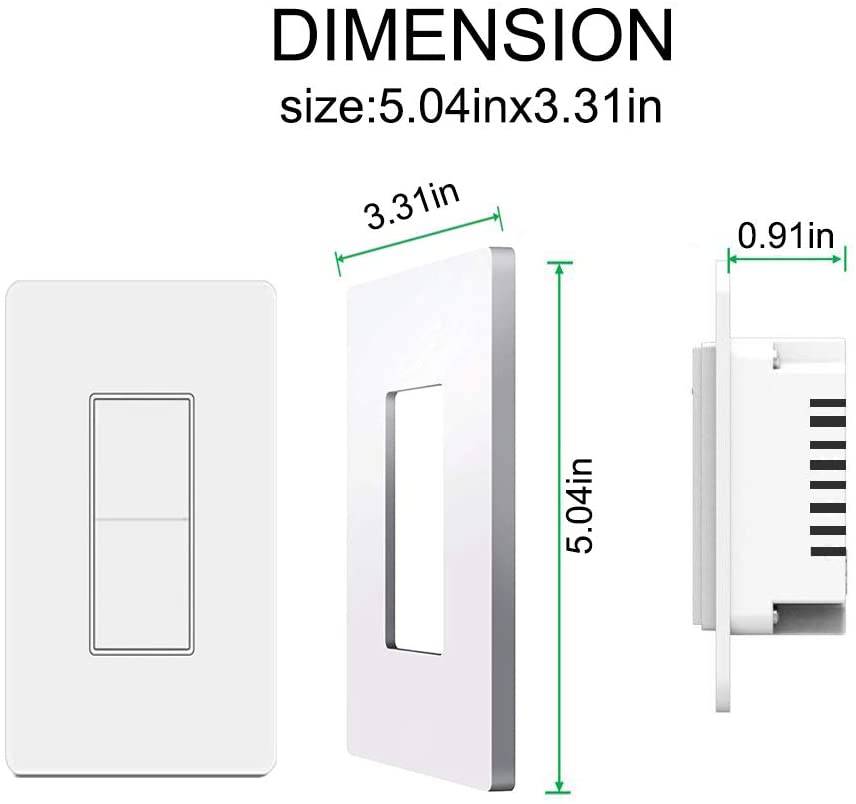 Youngzuth Interruptor de luz inteligente, botón de interruptor inteligente WiFi de 2 vías, compatible con Alexa y Google Home, control remoto con función de sincronización, no requiere concentrador - DIGVICE MX