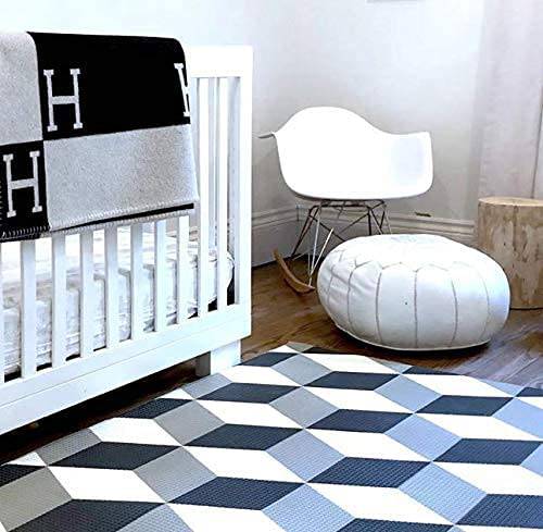 Play with Pieces - Tapete grande impermeable de espuma gruesa acolchada para bebés, bebés, niños pequeños - para jugar, gatear y tiempo boca abajo - Reversible, de doble cara, no tóxico, tapete antideslizante - Lunares/Geo - DIGVICE MX