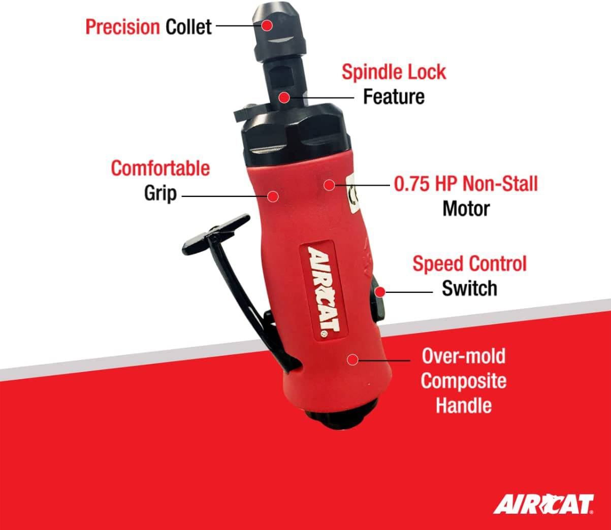 AIRCAT 6285: Esmeriladora recta de .75 HP con bloqueo de husillo 20,000 RPM - DIGVICE MX