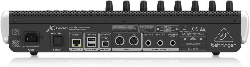 Behringer X-TOUCH Superficie de control universal con 9 faders de motor sensibles al tacto, tiras de garabatos LCD e interfaz Ethernet/USB/MIDI