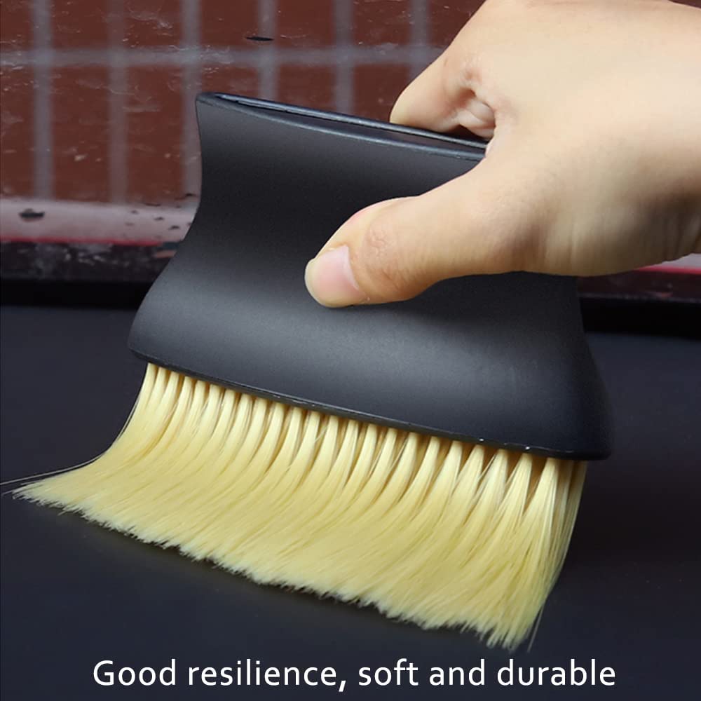Kekejia - Cepillos de coche para detalles, limpiador de cepillo de coche supersuave, utilizado para interior, exterior, limpieza, limpieza, boquilla, panel de instrumentos, 3 cepillos de mango corto y 1 cepillo de mango largo