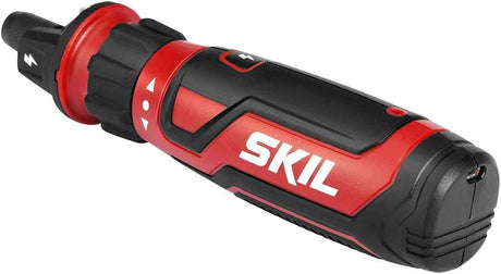 Destornillador inalámbrico SKIL recargable de 4 V con tecnología de sensor de circuito, incluye 9 puntas, 1 soporte para puntas, cable de carga USB - SD561201, rojo - DIGVICE MX