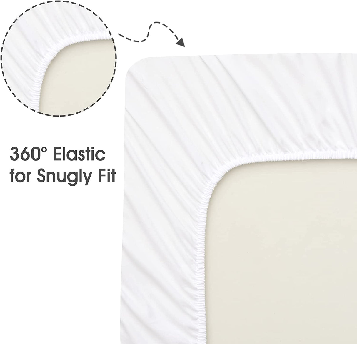 David's Kids Juego de sábanas cómodas para minicuna, paquete de 3 sábanas sedosas Pack N Play para bebés, ajuste universal para colchones Pack N Play, Playard y minicuna, blanco, gris claro y rosa - DIGVICE MX