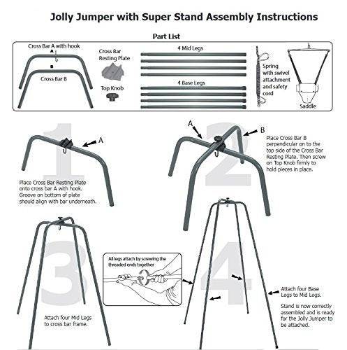 Jolly Jumper - El ejercitador original para bebés con súper soporte para bebés activos a los que les encanta saltar y divertirse - DIGVICE MX