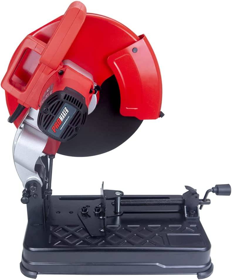 PROMAKER, sierra tronzadora para trabajo pesado de 14 pulgadas, 20 AMP 2400W 40000RPM, para metal ajustable de 0 a 45°, sierra de corte de diámetro de hoja, corte de hoja de metales pesados, sierra ingletadora para cortar metal, PRO-TZ2400 - DIGVICE MX