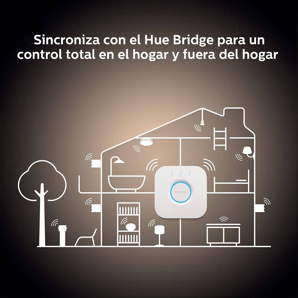 Bombilla inteligente Philips Hue White A21 High Lumen, 1600 lúmenes, compatible con Bluetooth y Zigbee (Hue Hub opcional), funciona con Alexa y Google Assistant - DIGVICE MX