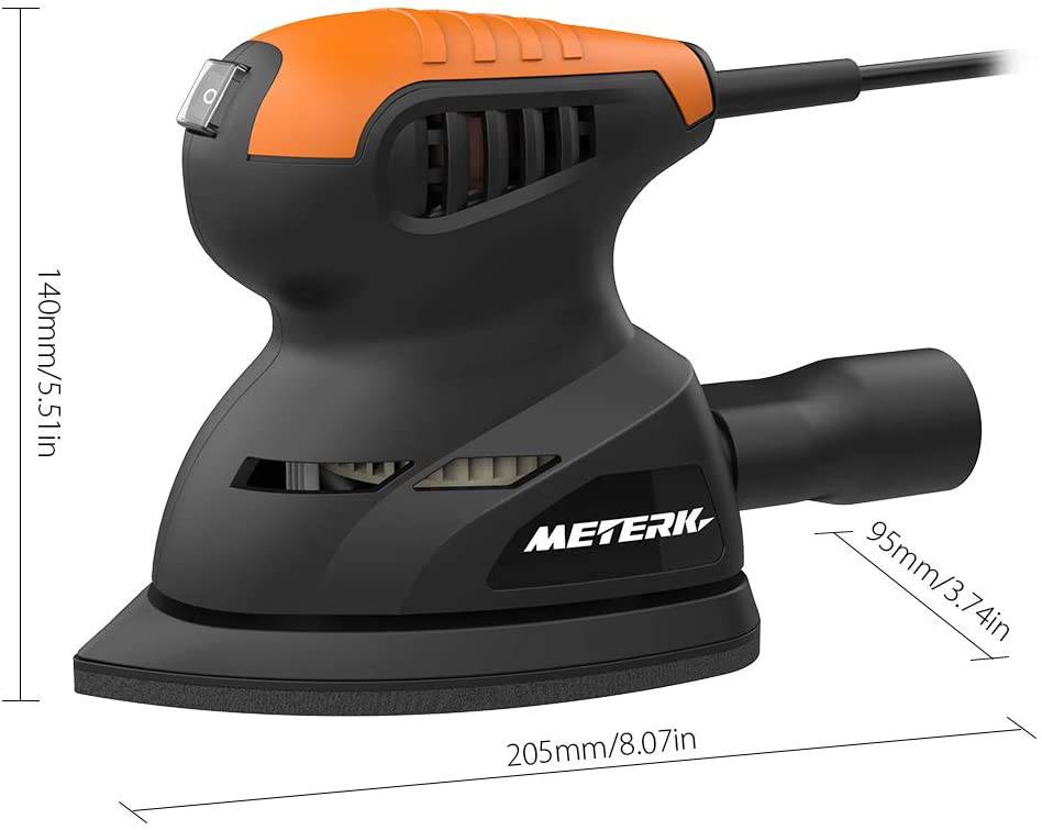 Vistreck - Lijadora de detalles, lijadora eléctrica compacta de 13500 RPM, 16 papeles de lija, puerto de recolección de polvo conectado con el tubo de conexión de la aspiradora, lijado para espacios reducidos, decoración de bricolaje - DIGVICE MX