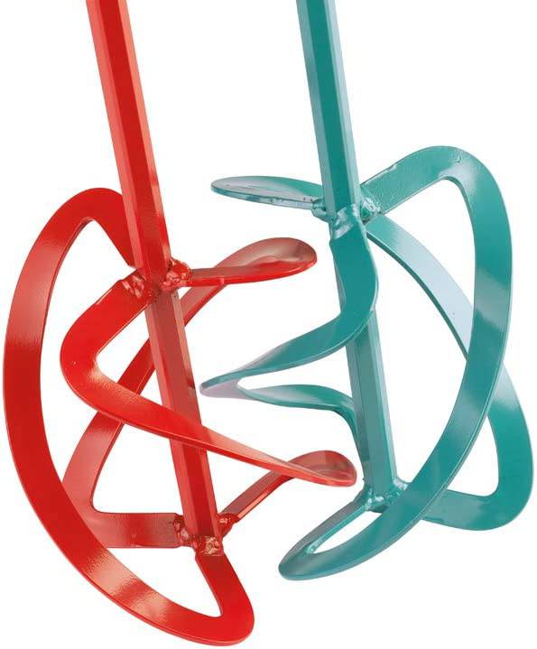 COLLOMIX Paletas de mezcla duales - MKD Serie 8.3" Juego de accesorios de taladro doble mezclador para todas las viscosidades y materiales de mezcla - Conexión HEXAFIX - MKD140HF - DIGVICE MX