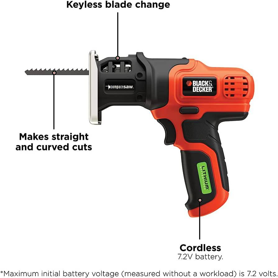 Sierra caladora BLACK+DECKER, inalámbrica, compacta (LPS7000) - DIGVICE MX