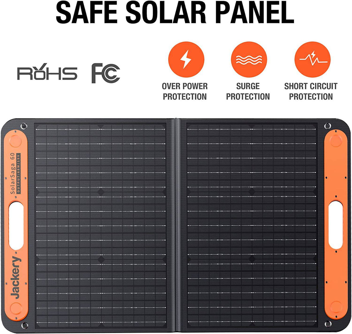 Jackery SolarSaga Panel solar de 60 W para Explorer 160/240/500 como generador solar portátil, cargador solar portátil plegable para camping de verano Van RV (no se puede cargar Explorer 440/ PowerPro) - DIGVICE MX