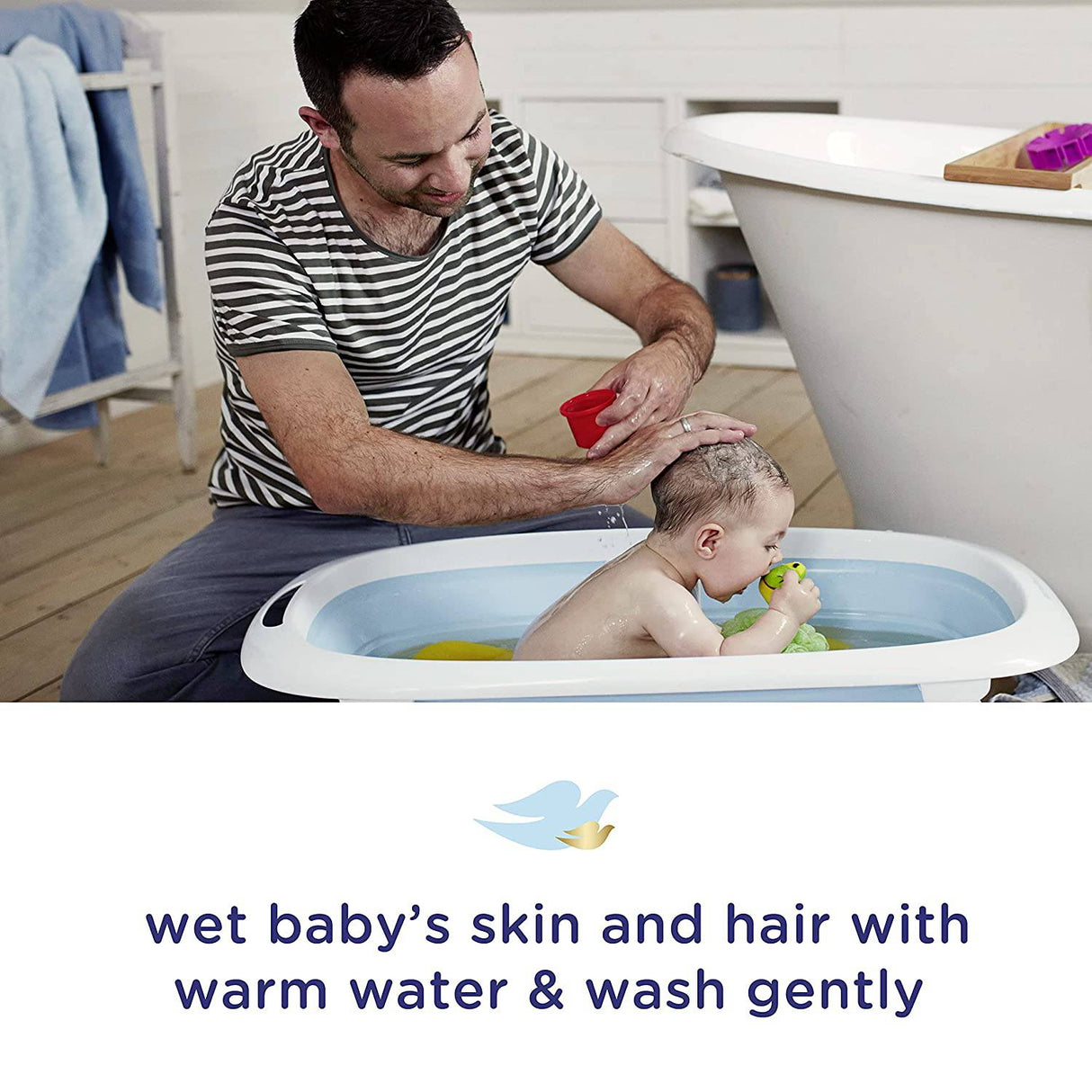 Baby Dove Sensitive Skin Care Baby Wash para el baño del bebé Hidratación rica sin lágrimas e hipoalergénico 20 oz