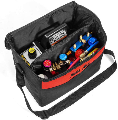 XtremepowerUS 3CFM 1/4HP Bomba de vacío de aire HVAC R134a R12 R22 R410a Kit de refrigeración de A/C Medidor de colector de CA R134 Can Tap Incluye bolsa de transporte - DIGVICE MX
