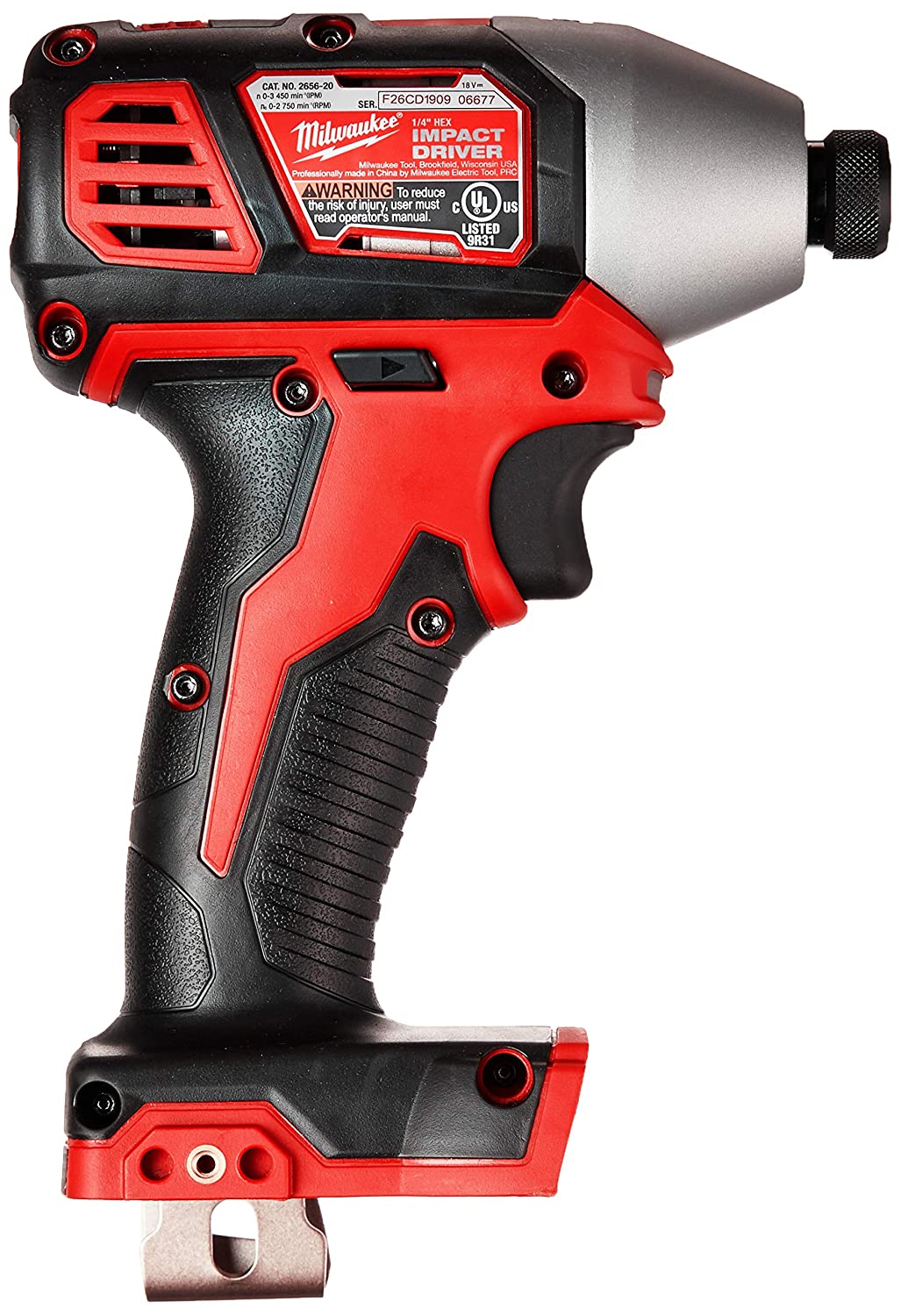 Milwaukee 2656-20 M18 18v 1/4 pulgadas de impacto hexagonal de iones de litio