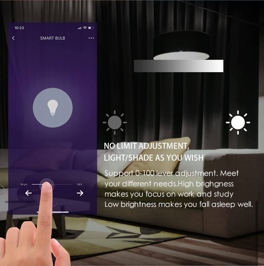 AVATAR - Bombilla de luz WiFi inteligente E26, bombillas LED que cambian de color Alexa RGBCW Funciona con Google Home/Avatar Controls/Smart Life App, no requiere concentrador (8 W = 70 W) - DIGVICE MX