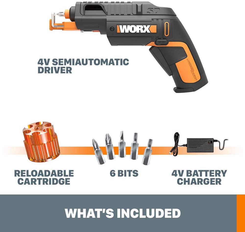 Destornillador eléctrico semiautomático WORX WX255L SD con portatornillos - DIGVICE MX