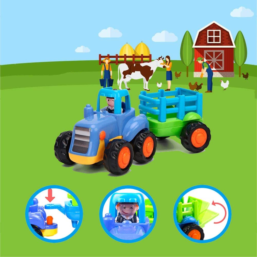 Yiosion Push and Go Coches con motor de fricción Vehículos de construcción Juego de juguetes - 110326