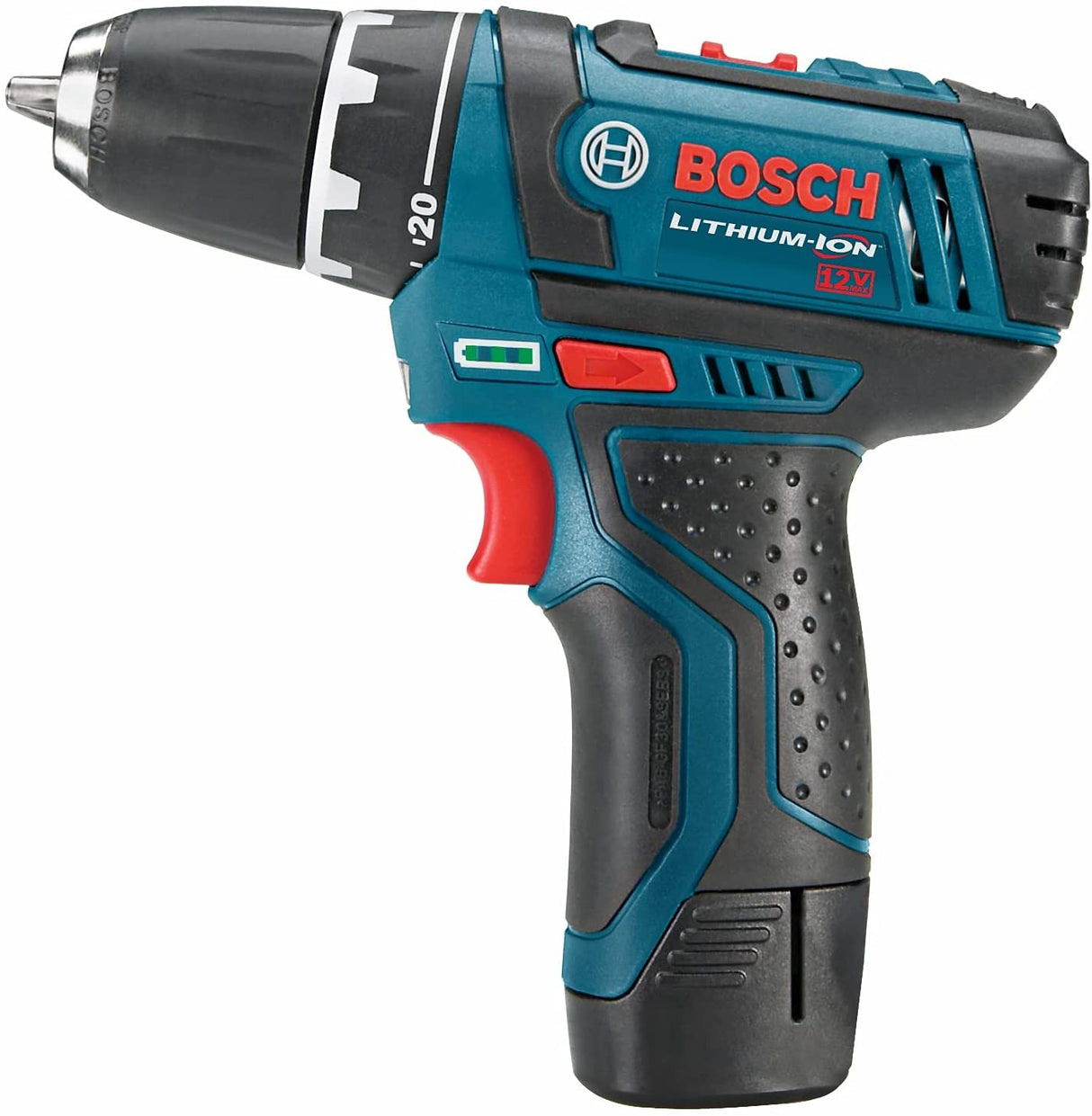 BOSCH Power Tools Drill Kit - PS31-2A - 12V, 3/8 pulgadas, destornillador de dos velocidades, juego de taladro inalámbrico - Incluye dos baterías de iones de litio, cargador de 12V, puntas de destornillador y bolsa de transporte suave, azul - DIGVICE MX