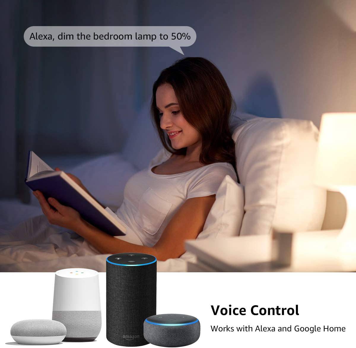 LEPRO - Bombillas WiFi inteligentes, luces LED que cambian de color, funciona con Alexa y Google Assistant, RGBW 2700K-6500K, equivalente a 60 W, regulable con aplicación, A19 E26, no requiere concentrador, solo WiFi de 2,4 GHz, paquete de 4 - DIGVICE MX