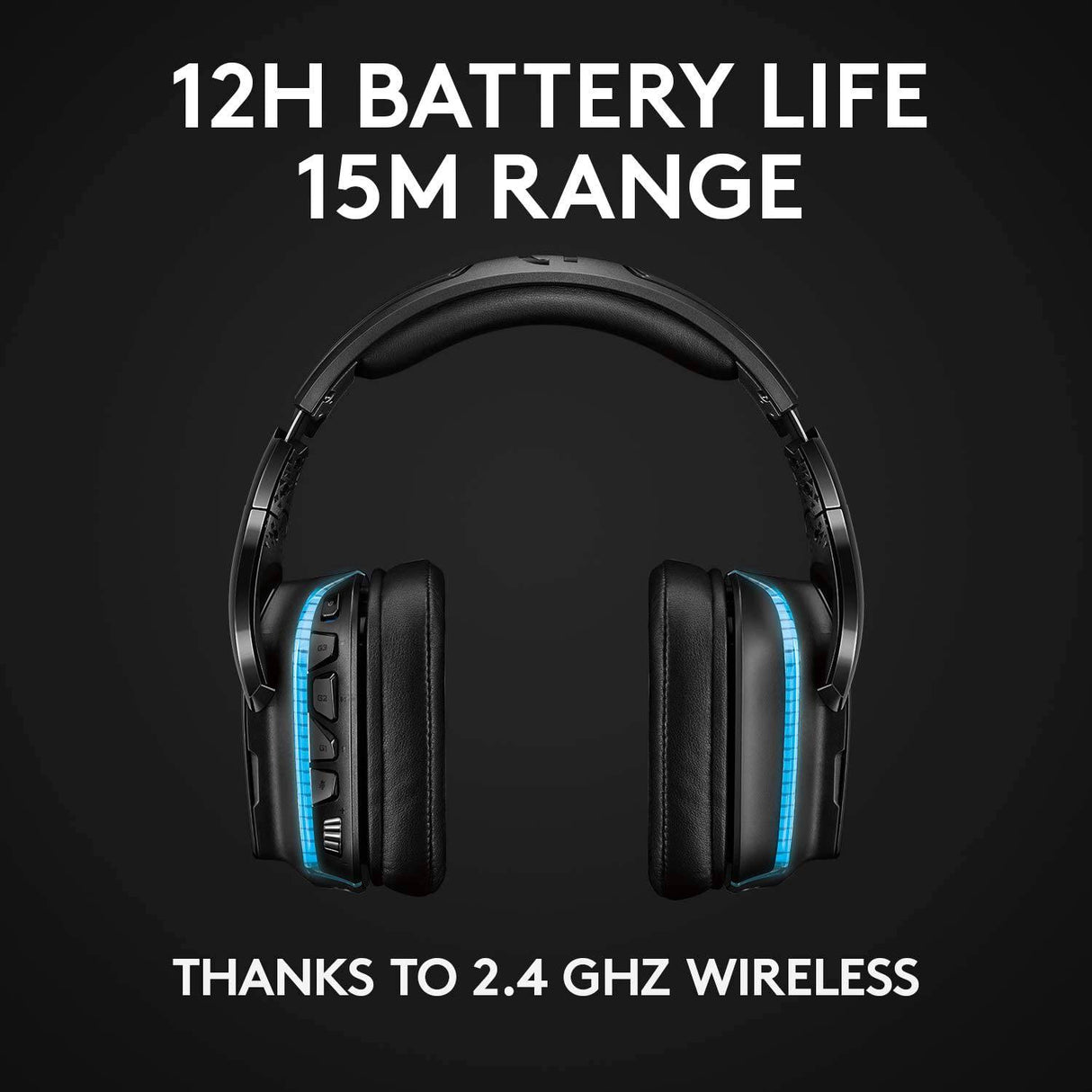 Logitech G935 Wireless DTS:X 7.1 Surround Sound LIGHTSYNC RGB Auriculares para juegos de PC - Negro/Azul