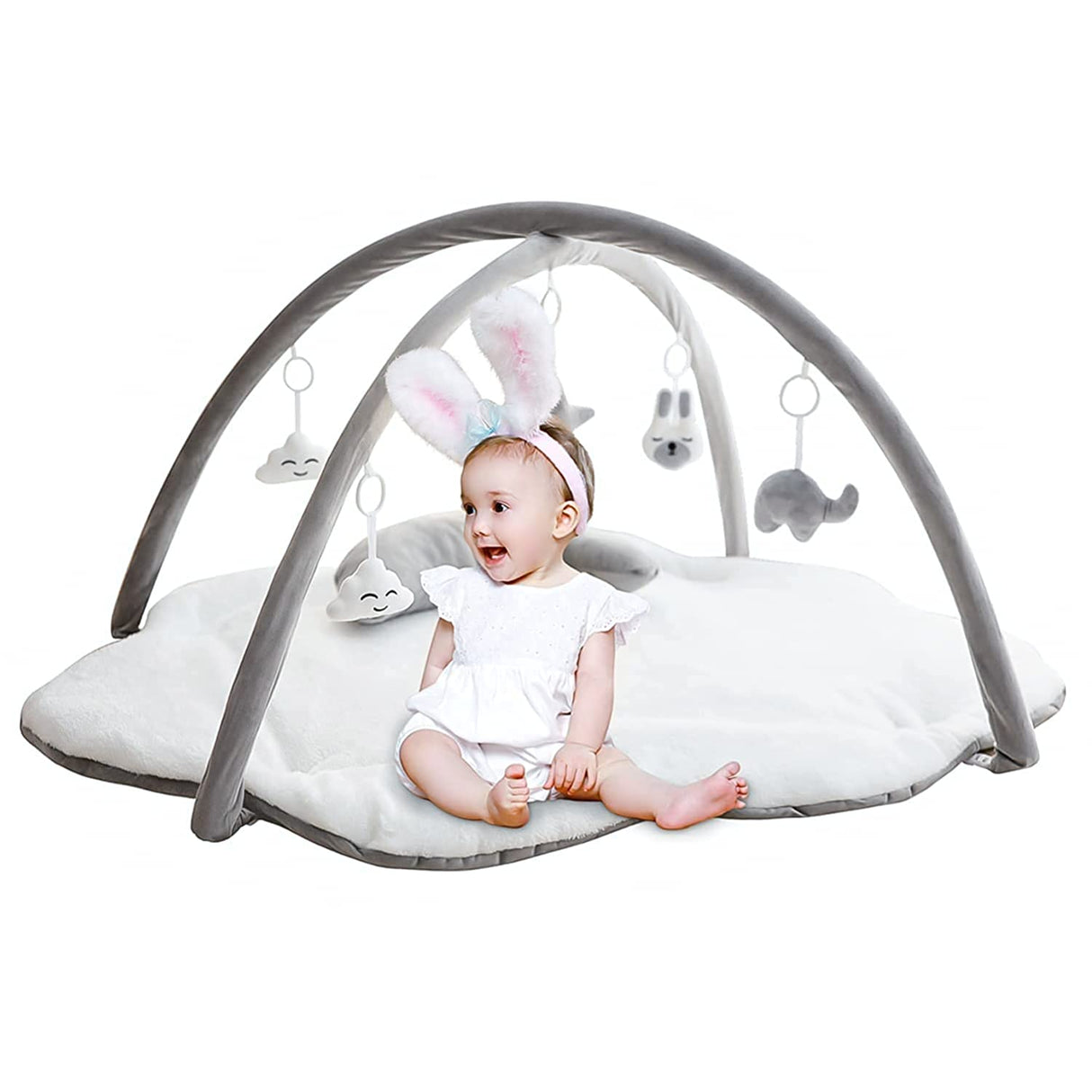 Razee - Colchoneta de gimnasia para bebés Gimnasio de actividades para bebés Centro de actividades de gimnasia para bebés con colchoneta acolchada de franela súper suave con 5 juguetes para bebés como regalo de ducha - DIGVICE MX